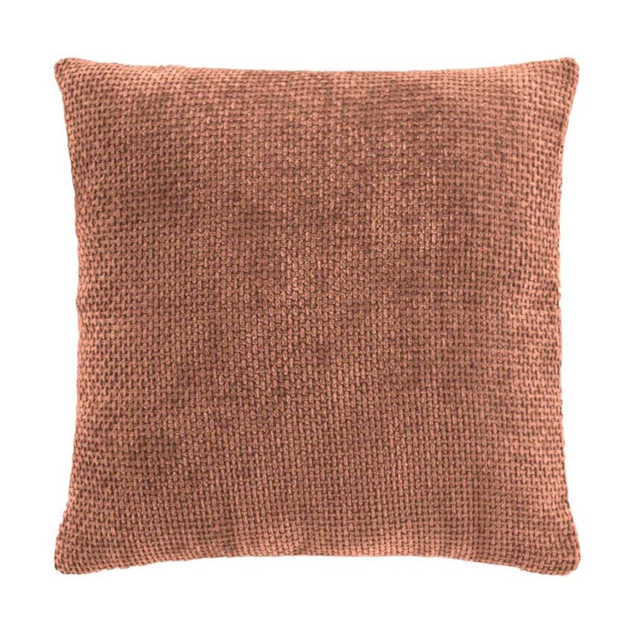 Douceur d'Intérieur Housse de coussin en velours chenille  leo  40x40cm mocha
