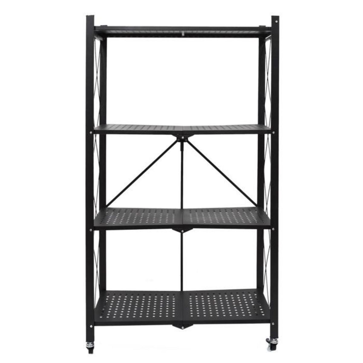 Paris Prix Étagère Pliable en Métal  4 Niveaux  127cm Noir