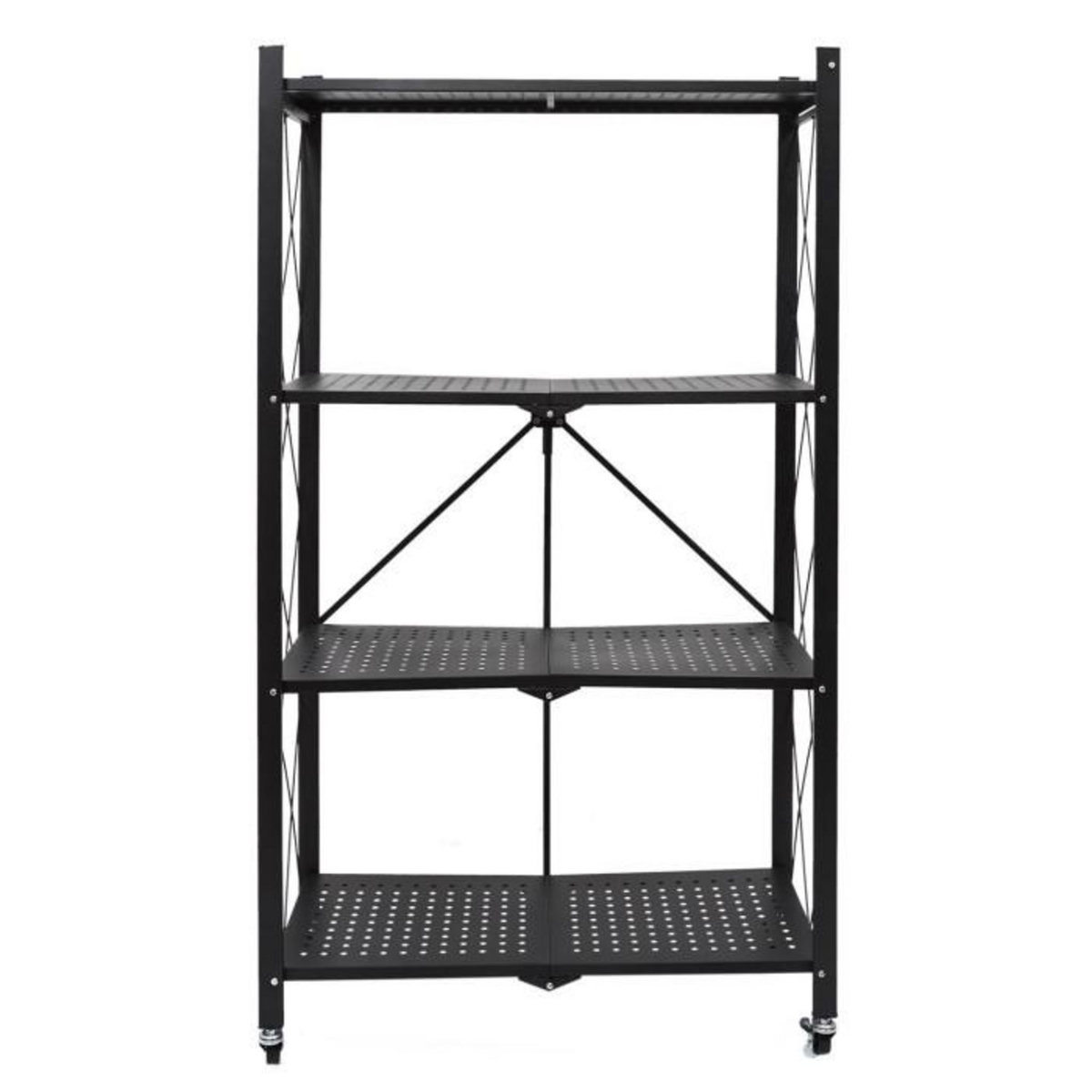 Paris Prix Étagère Pliable en Métal  4 Niveaux  127cm Noir