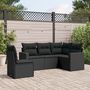 Voir la diapositive 1 : VIDAXL Salon de jardin 5 pcs avec coussins noir resine tressee