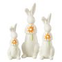 Voir la diapositive 1 : Paris Prix Lot de 3 Statuettes Lapins  Fleurs  23cm Blanc & Orange