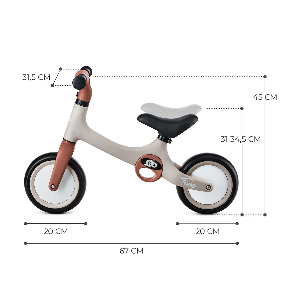 KINDERKRAFT Vélo d'équilibre léger pour enfants - selle et roues réglables