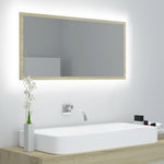 VIDAXL Miroir LED de salle de bain Chene sonoma 90x8,5x37 cm Acrylique