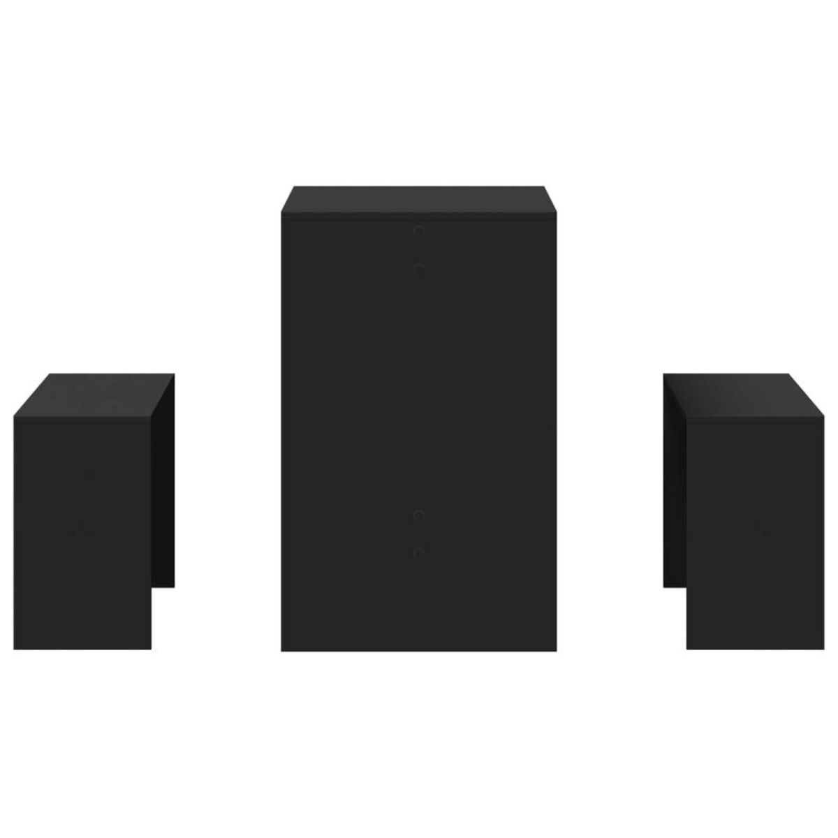 VIDAXL Ensemble table a manger et bancs 3 pcs noir bois d'ingenierie