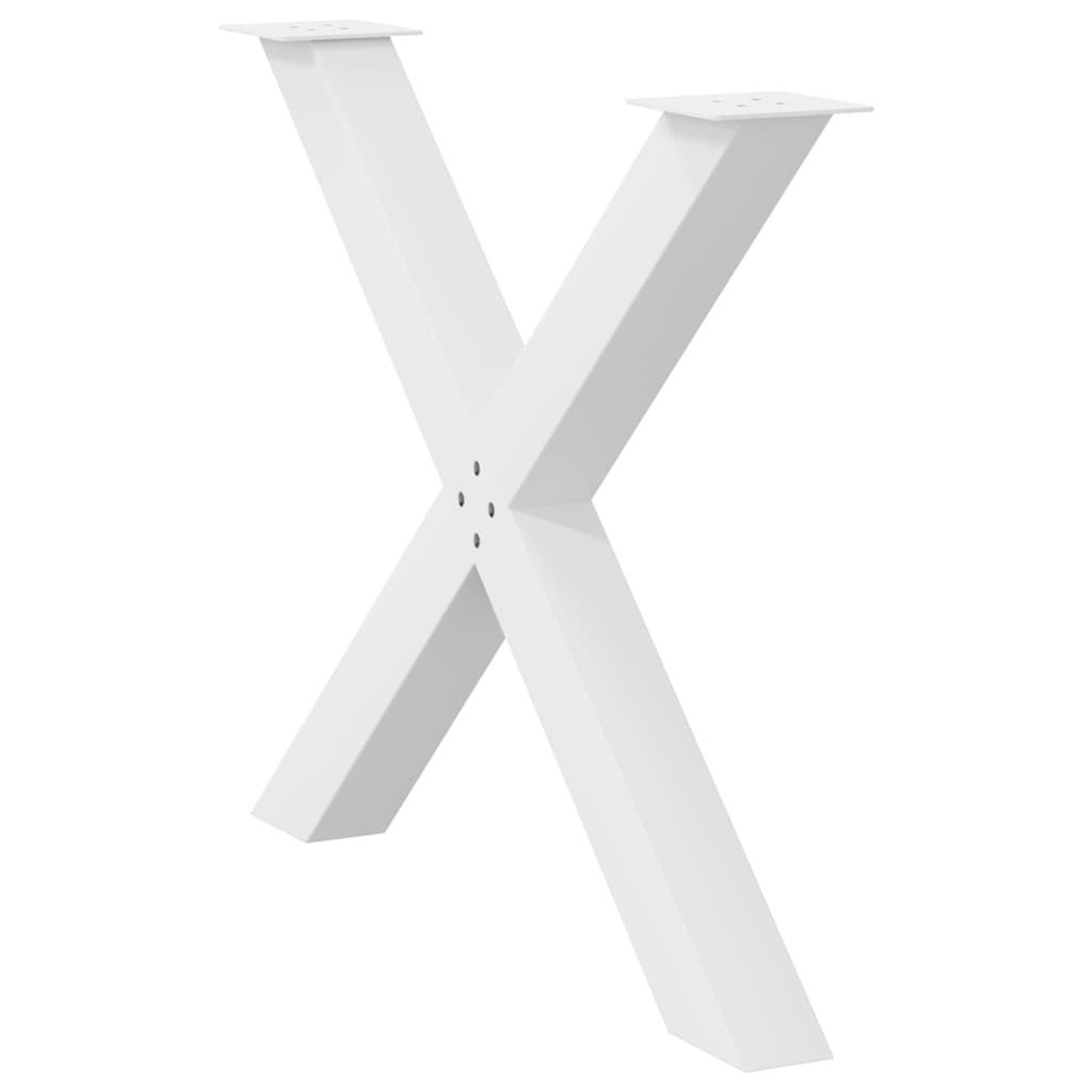 Voir la diapositive 4 : VIDAXL Pieds de table a manger forme de X 3 pcs blanc 90x(72-73) cm