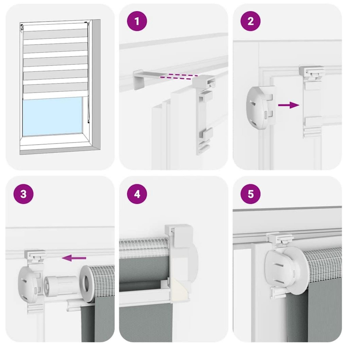 VIDAXL Store zebre marron 75x100 cm largeur du tissu 70,9 cm polyester