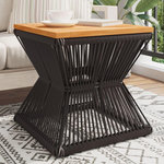 VIDAXL Table basse avec base en fil de fer noir bois d'acacia massif