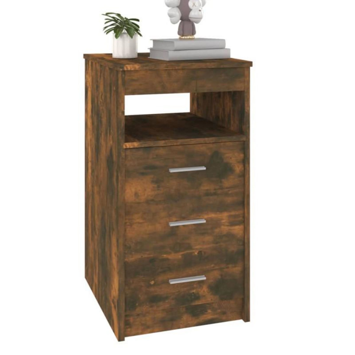 VIDAXL Armoire à tiroirs Chêne fumé 40x50x76 cm Bois d ingénierie