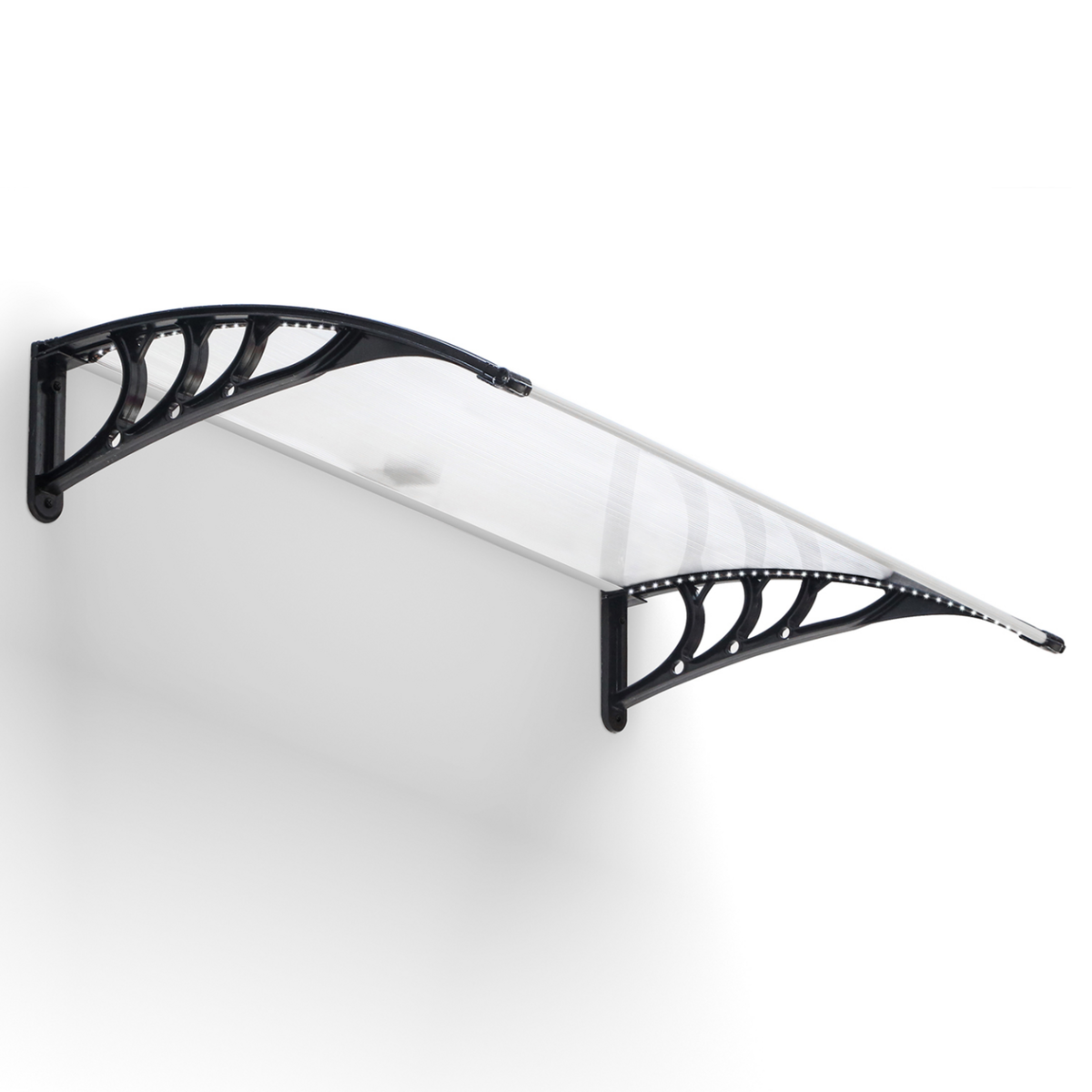 ID MARKET Auvent de porte marquise d'accueil 80 x 120 CM à LED solaire polycarbonate