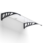 ID MARKET Auvent de porte marquise d'accueil 80 x 120 CM à LED solaire polycarbonate