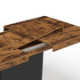 Voir la diapositive 6 : ID MARKET Table à manger extensible rectangle EDEN 6-10 personnes bois effet vieilli et noir 160-200 cm