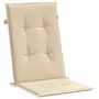 VIDAXL Coussins de chaise de jardin dossier haut lot de 2 beige tissu