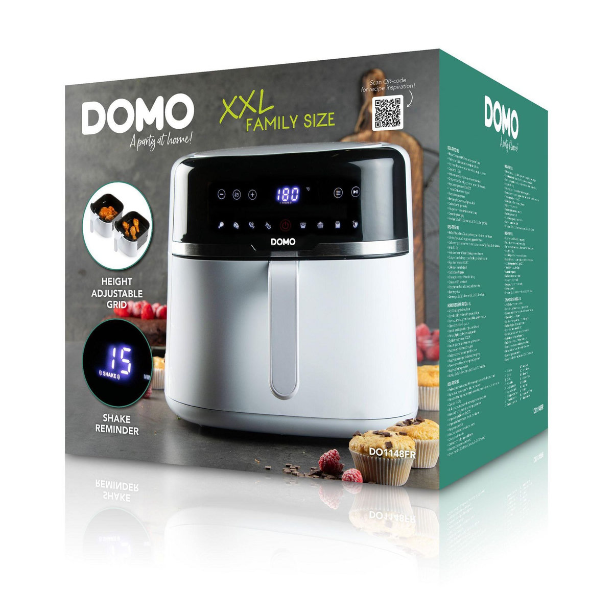 Domo Friteuse sans huile 8l 1800w blanc - DO1148FR