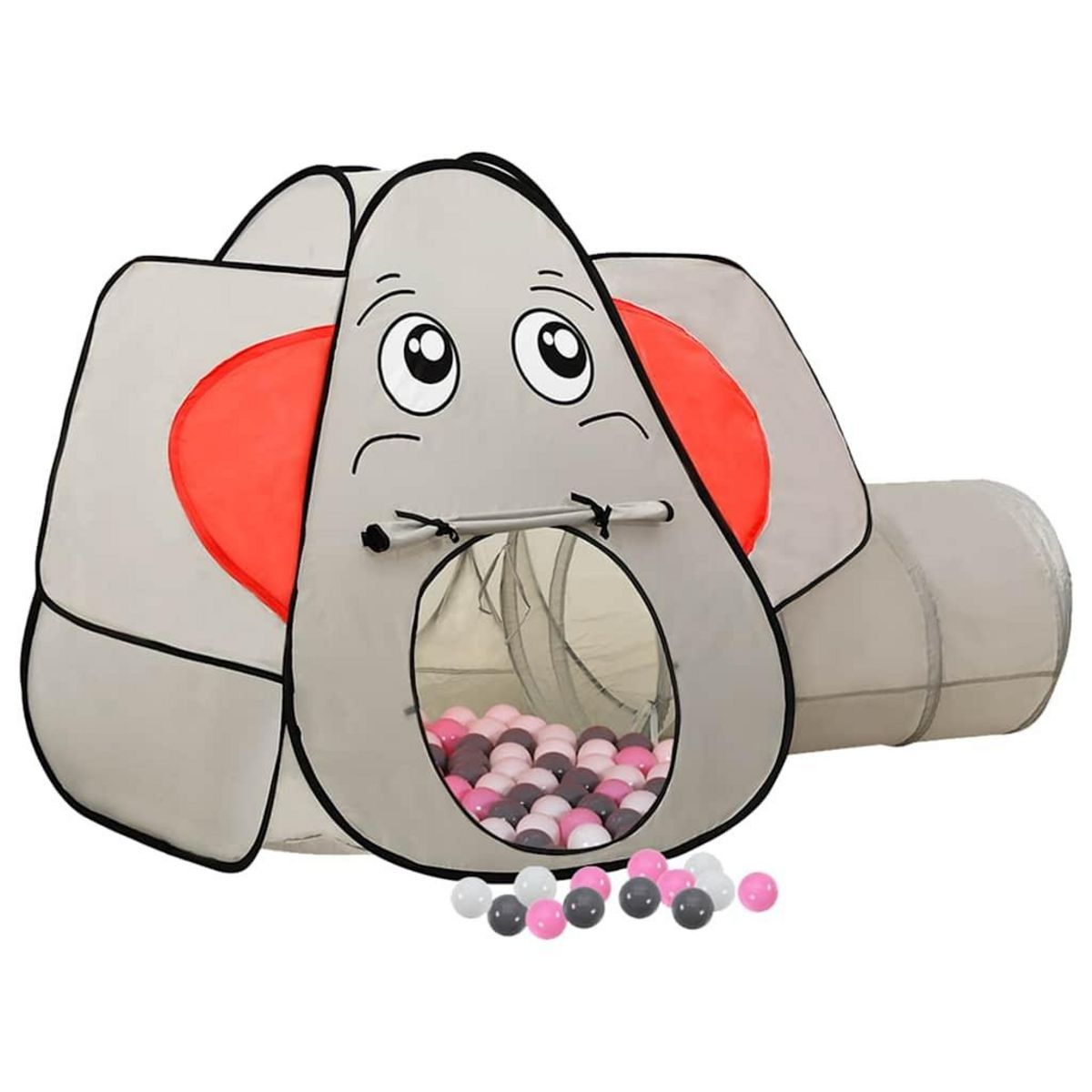 VIDAXL Tente de jeu pour enfants 250 balles Elephant Gris 174x86x101cm