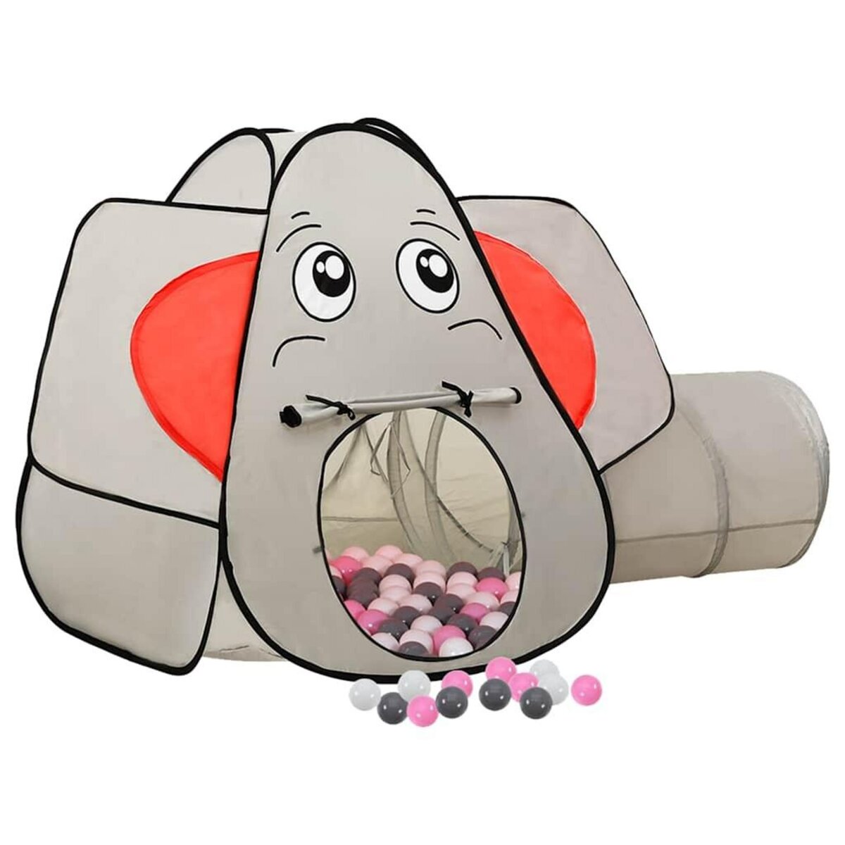 VIDAXL Tente de jeu pour enfants 250 balles Elephant Gris 174x86x101cm