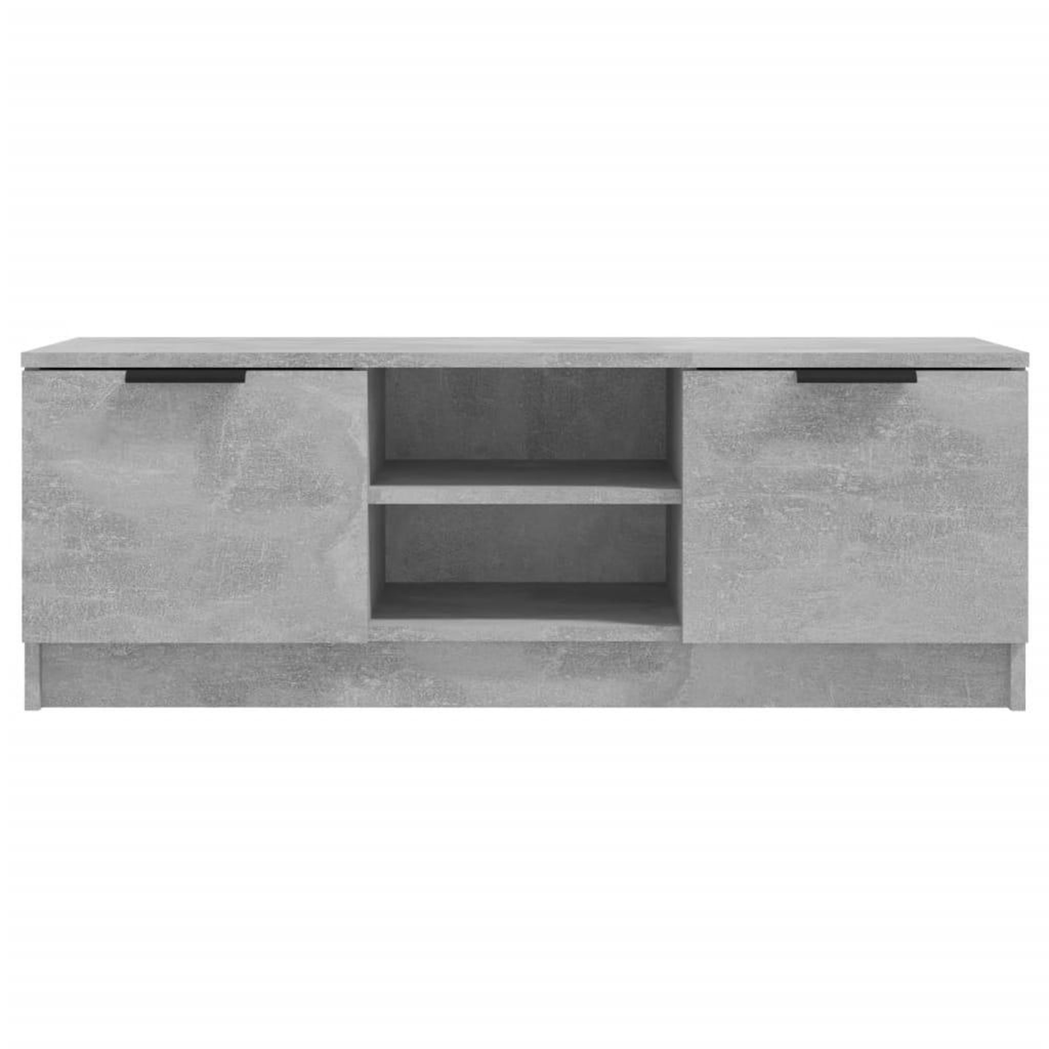 Voir la diapositive 3 : VIDAXL Meuble TV Gris beton 102x35x36,5 cm Bois d'ingenierie