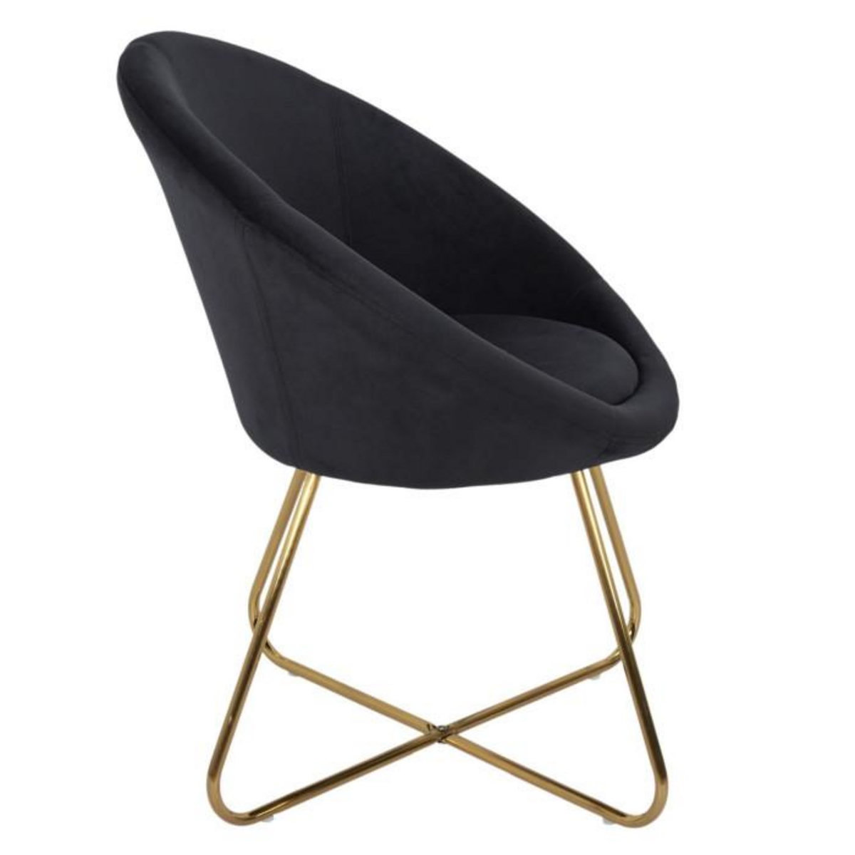 Paris Prix Fauteuil Design Velours  Karl  83cm Noir