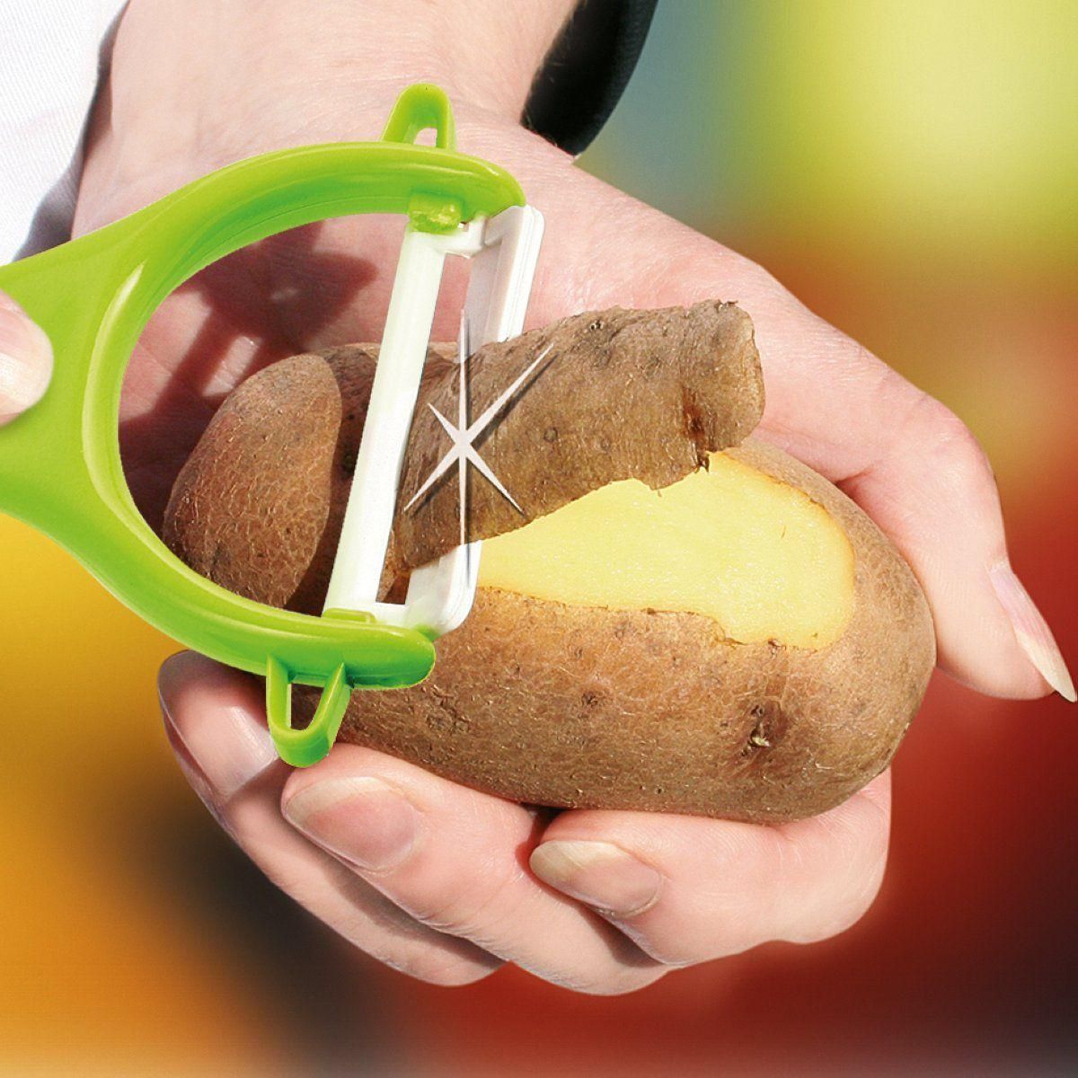 Fackelmann Lot de 2 rasoirs à légumes lame céramique couleur aléatoire 13 cm Fackelmann Colors Edition