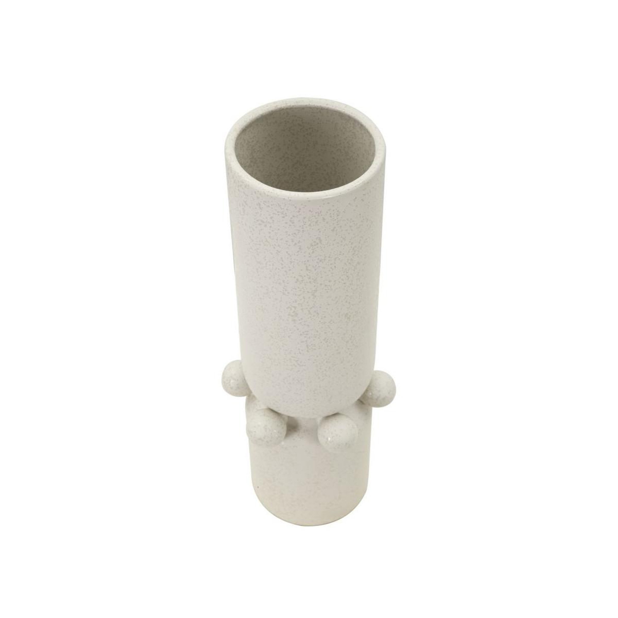 Voir la diapositive 2 : Paris Prix Vase cylindrique en céramique  bubbles  41cm crème