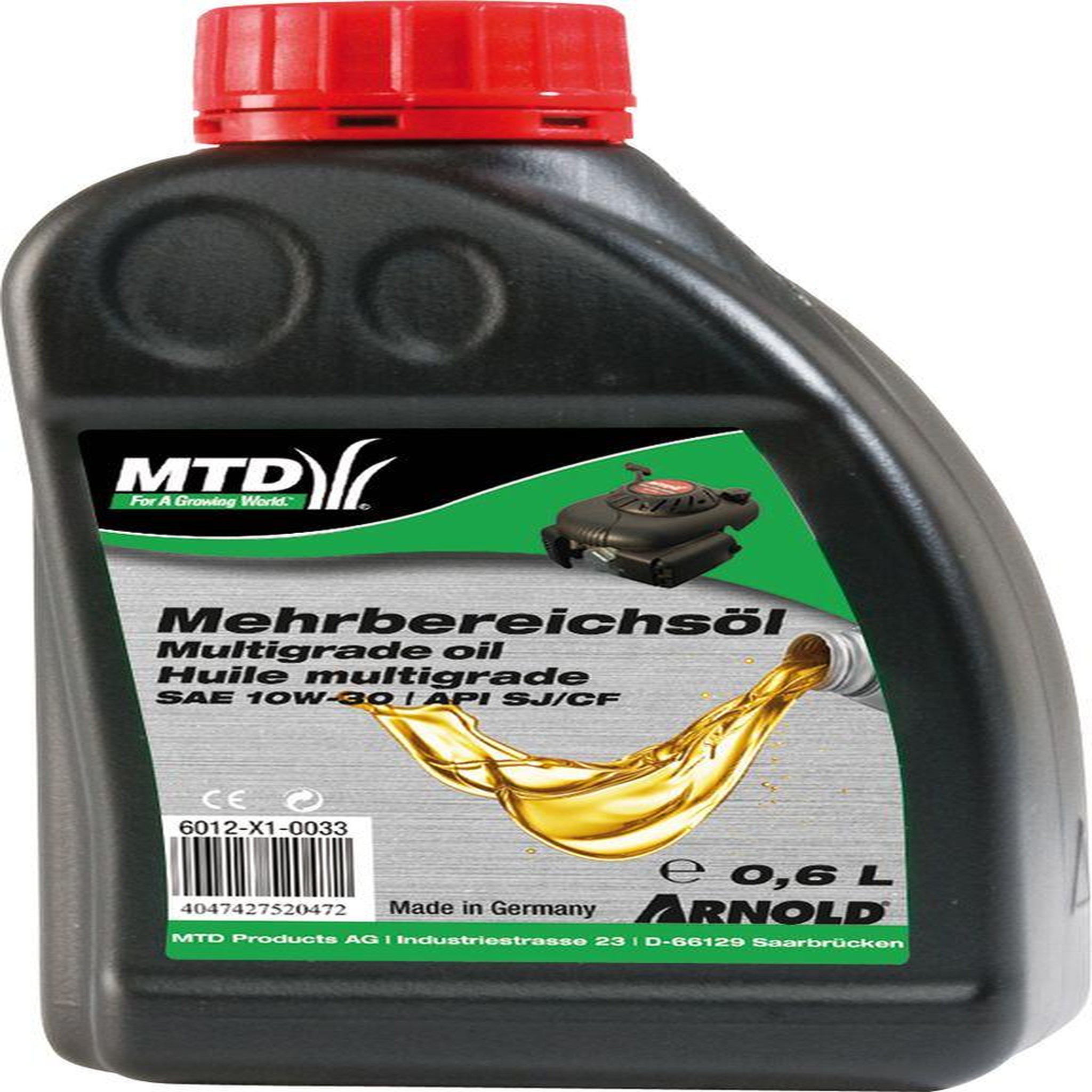 ARNOLD Huile moteur multigrade SAE 10W-30 pour les moteurs 4 temps des petites machines - 0,6 l