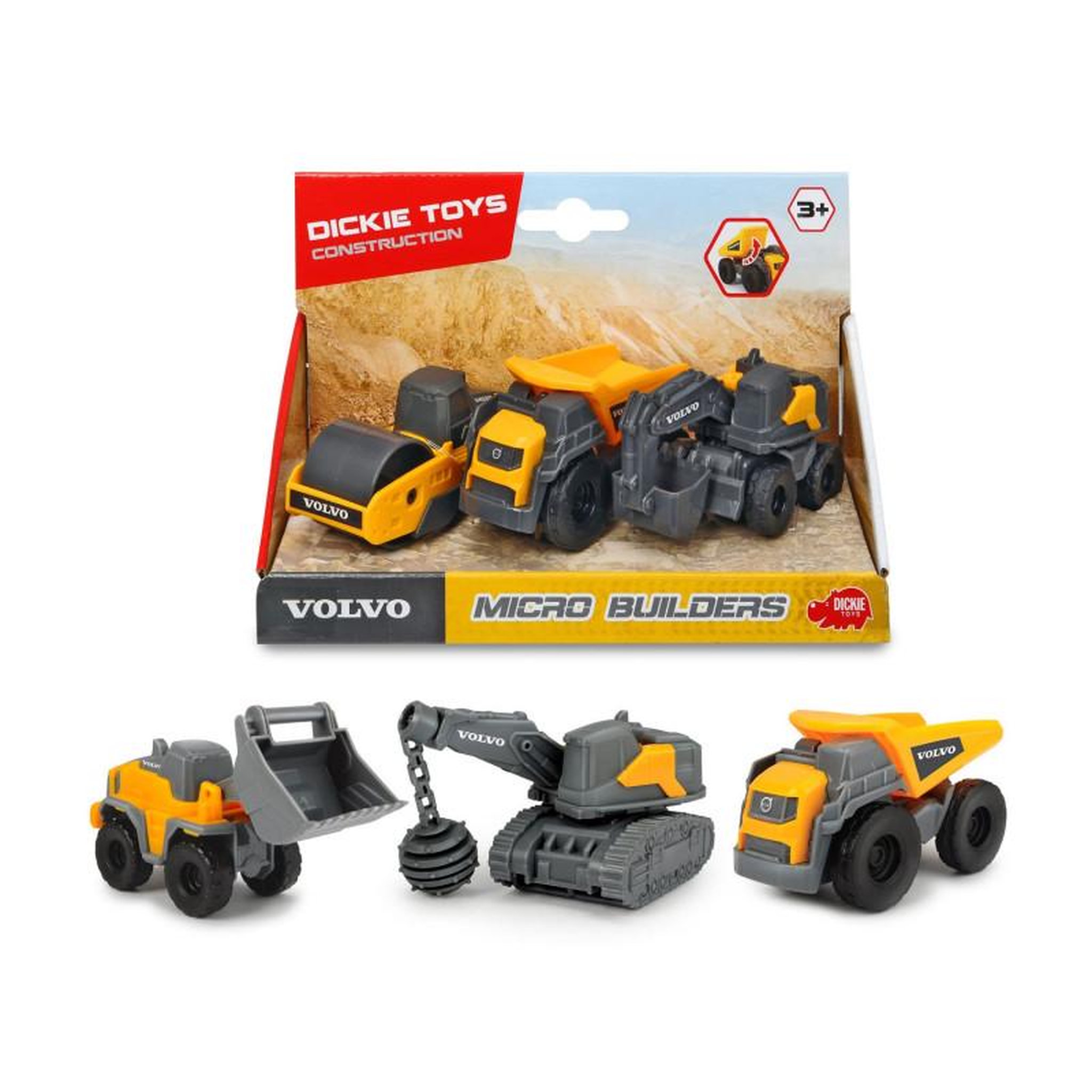 Voir la diapositive 3 : Dickie Dickie Volvo Micro Work Vehicles, 3pcs.