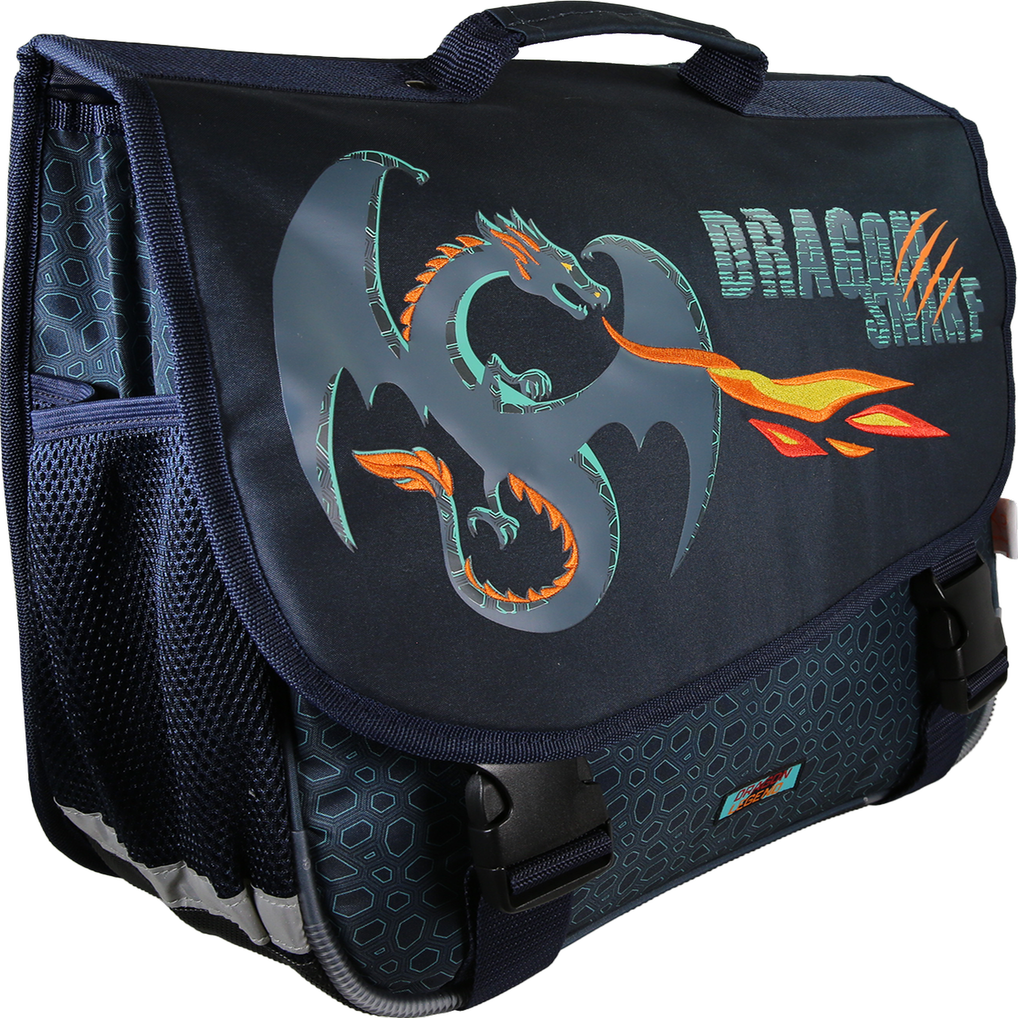 Voir la diapositive 2 : Bagtrotter KIP - Cartable scolaire 38 cm Dragon Legend - Bleu - 2 Compartiments