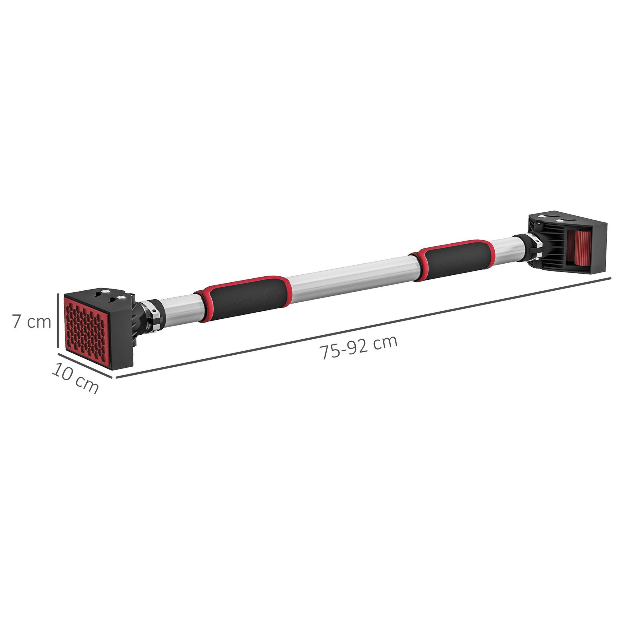 Voir la diapositive 3 : HOMCOM Barre de traction - barre de porte - pull up bar - barre d'étirement musculation pour cadres de porte sans vis - longueur ajustable (75-92cm)