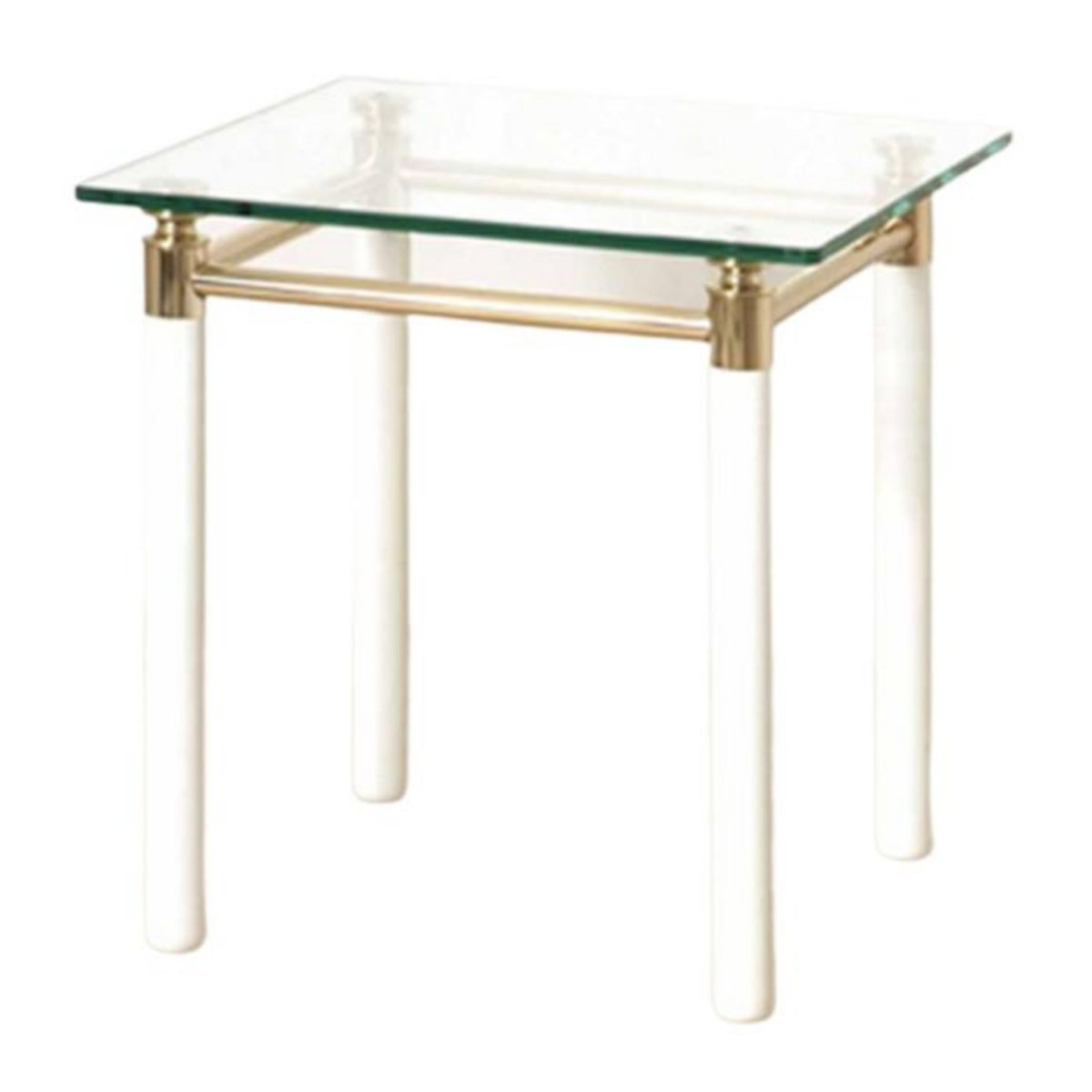 Paris Prix Table d'Appoint Design  Ruben  44cm Blanc & Or