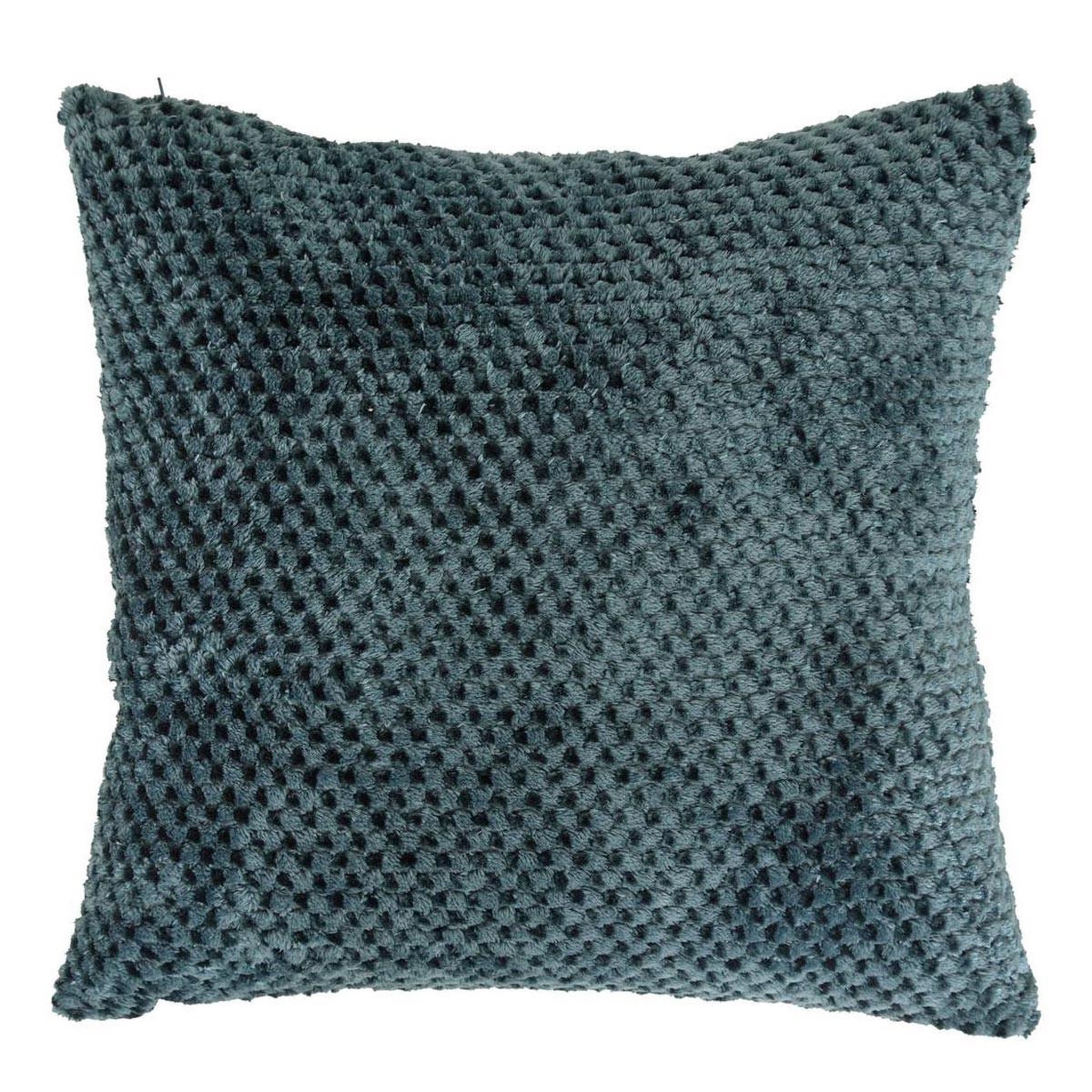 ATMOSPHERA Coussin jacquard en flanelle  lyno  40x40cm bleu