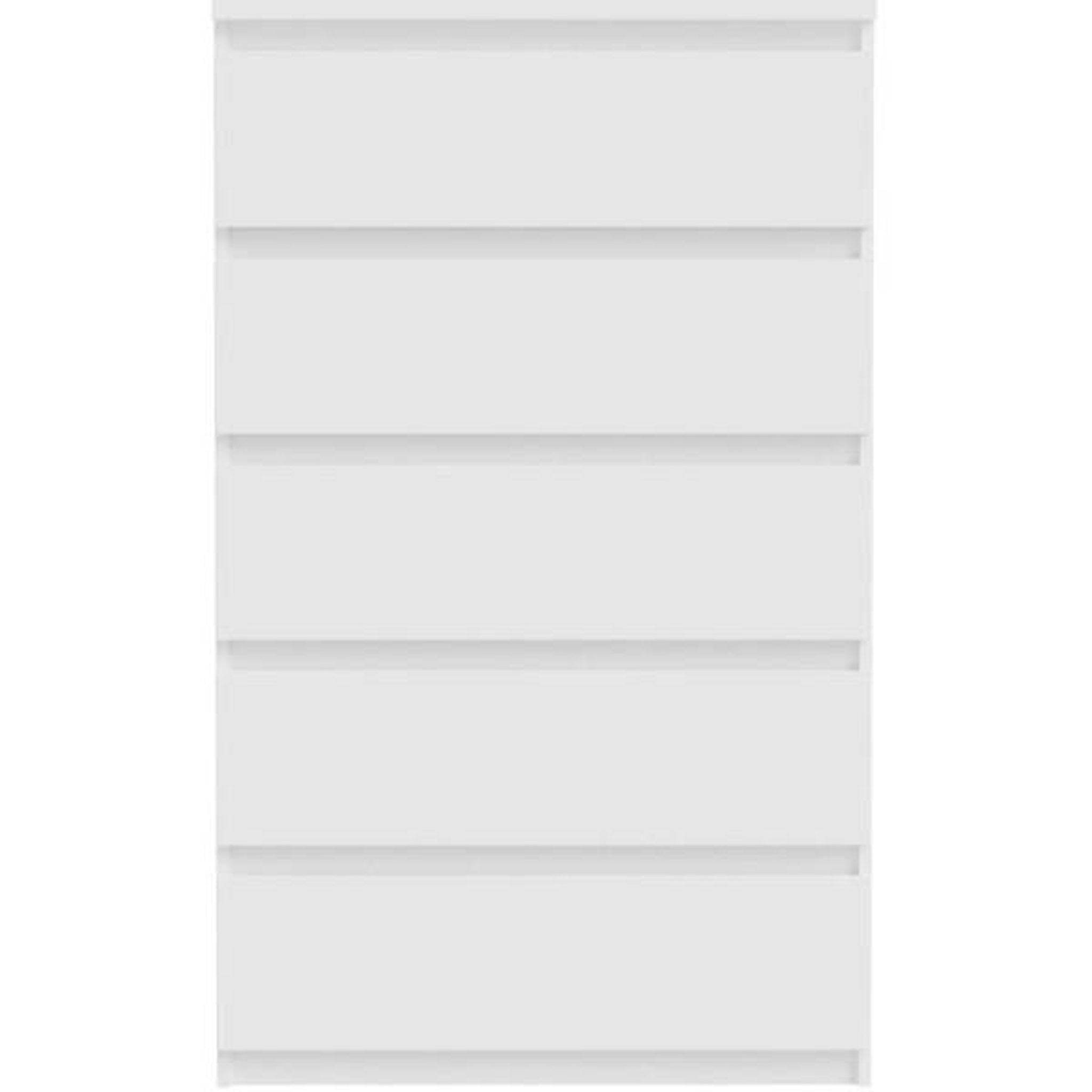 Voir la diapositive 3 : MARKET24 Commode CHELSEA 5 tiroirs - 77,2 cm - Décor blanc mat