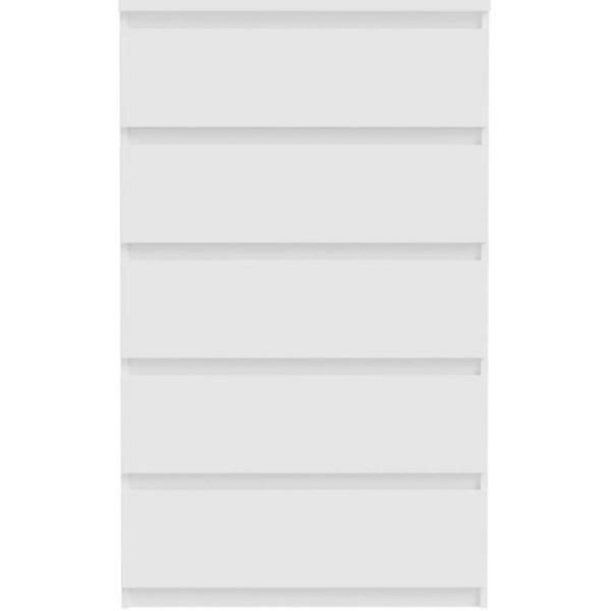 MARKET24 Commode CHELSEA 5 tiroirs - 77,2 cm - Décor blanc mat