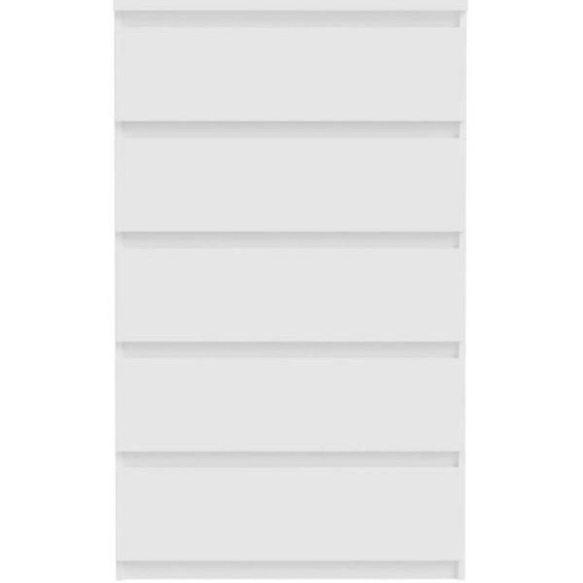 MARKET24 Commode CHELSEA 5 tiroirs - 77,2 cm - Décor blanc mat