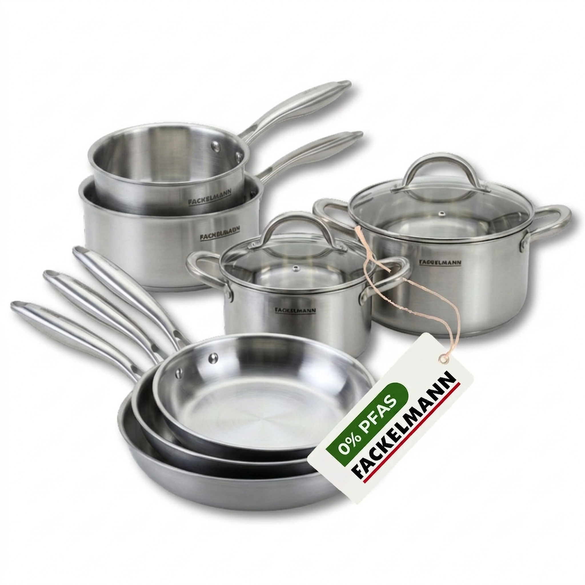 Fackelmann Batterie de cuisine avec 3 poêles 20/26/28 cm 2 casseroles 14/18 cm et 2 faitouts 20/24 cm sans pfas fackelmann vita3