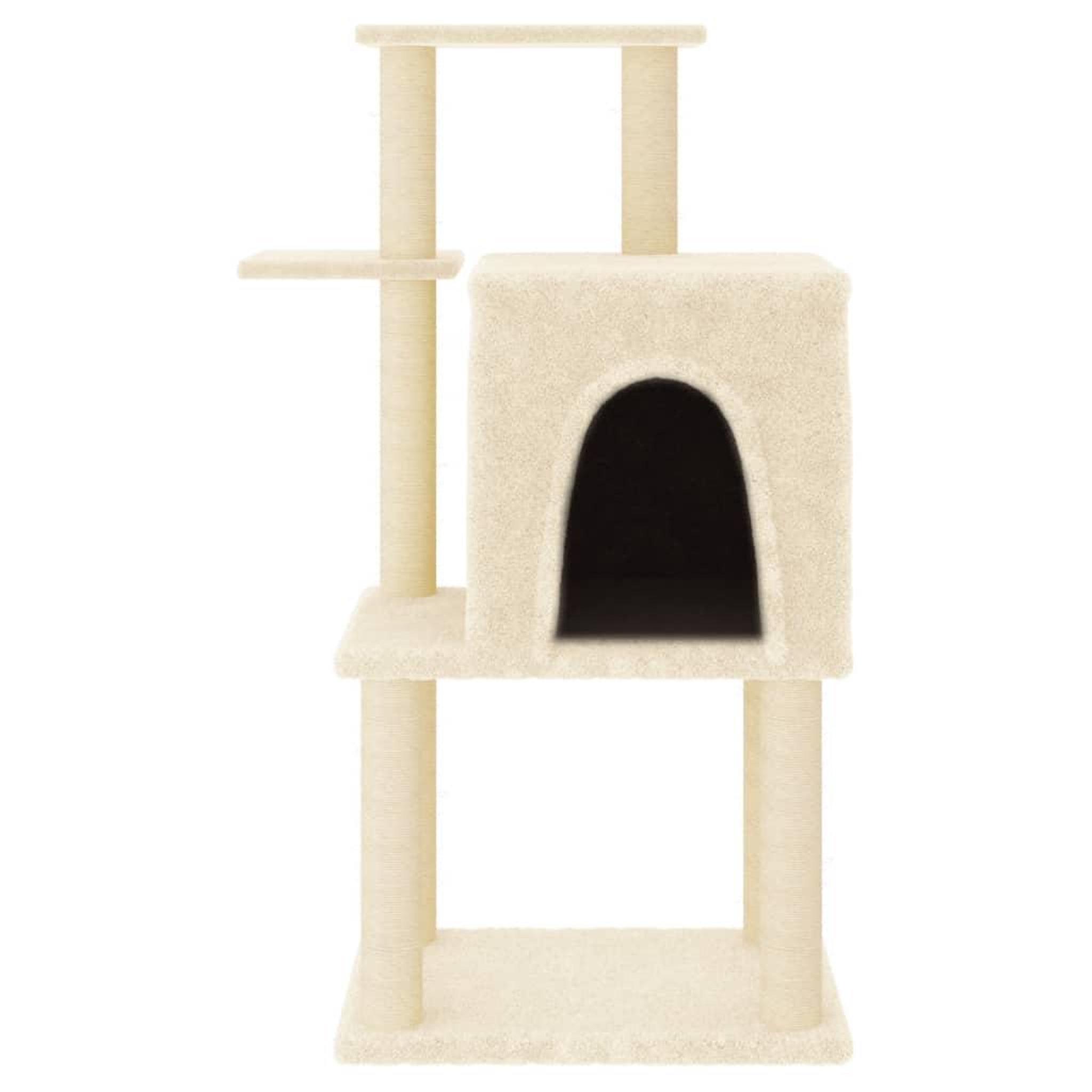 Voir la diapositive 3 : VIDAXL Arbre a chat avec griffoirs en sisal creme 97 cm