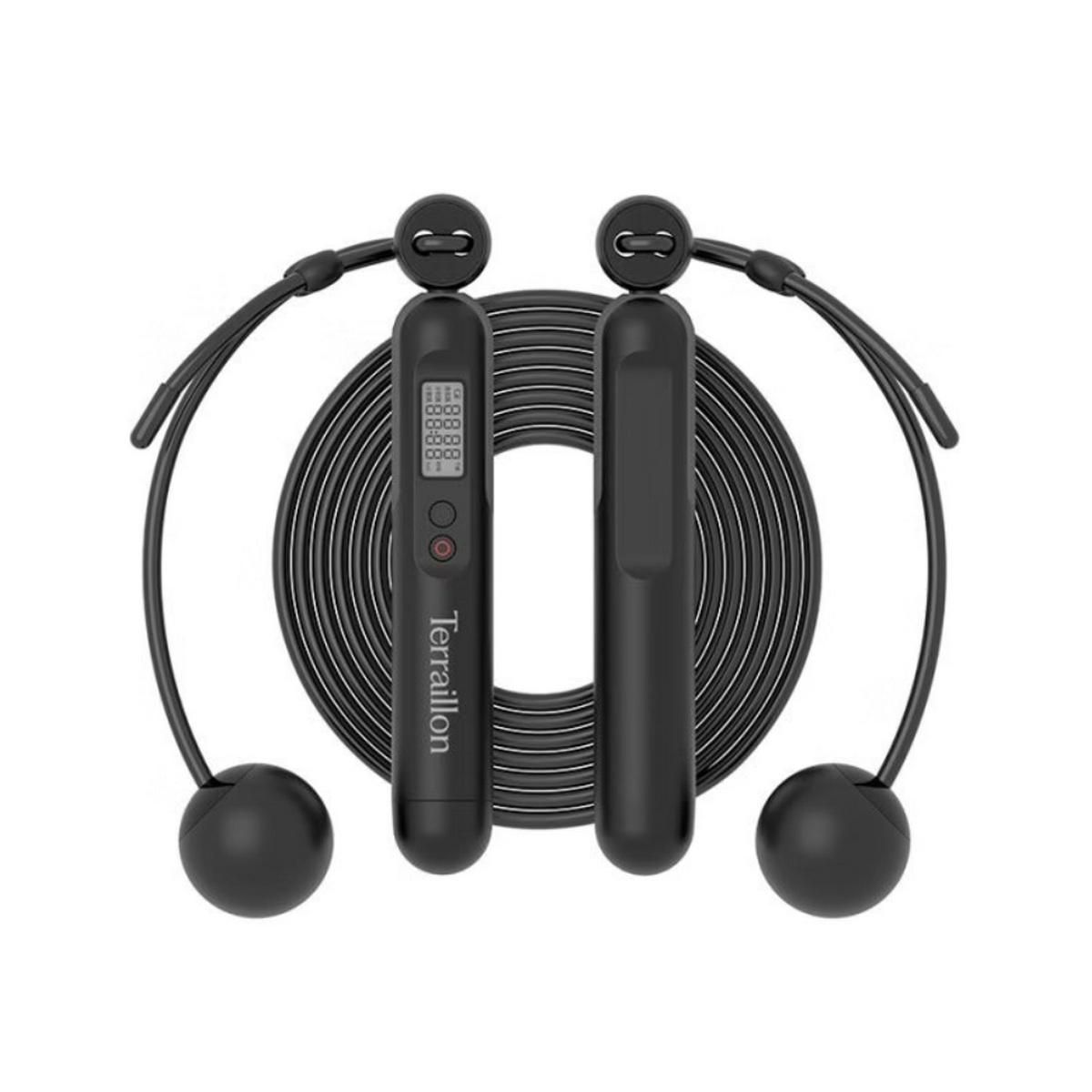 Terraillon Impédancemètre et corde à sauter connectés 180kg/100g noir - GYMFITCONNECT