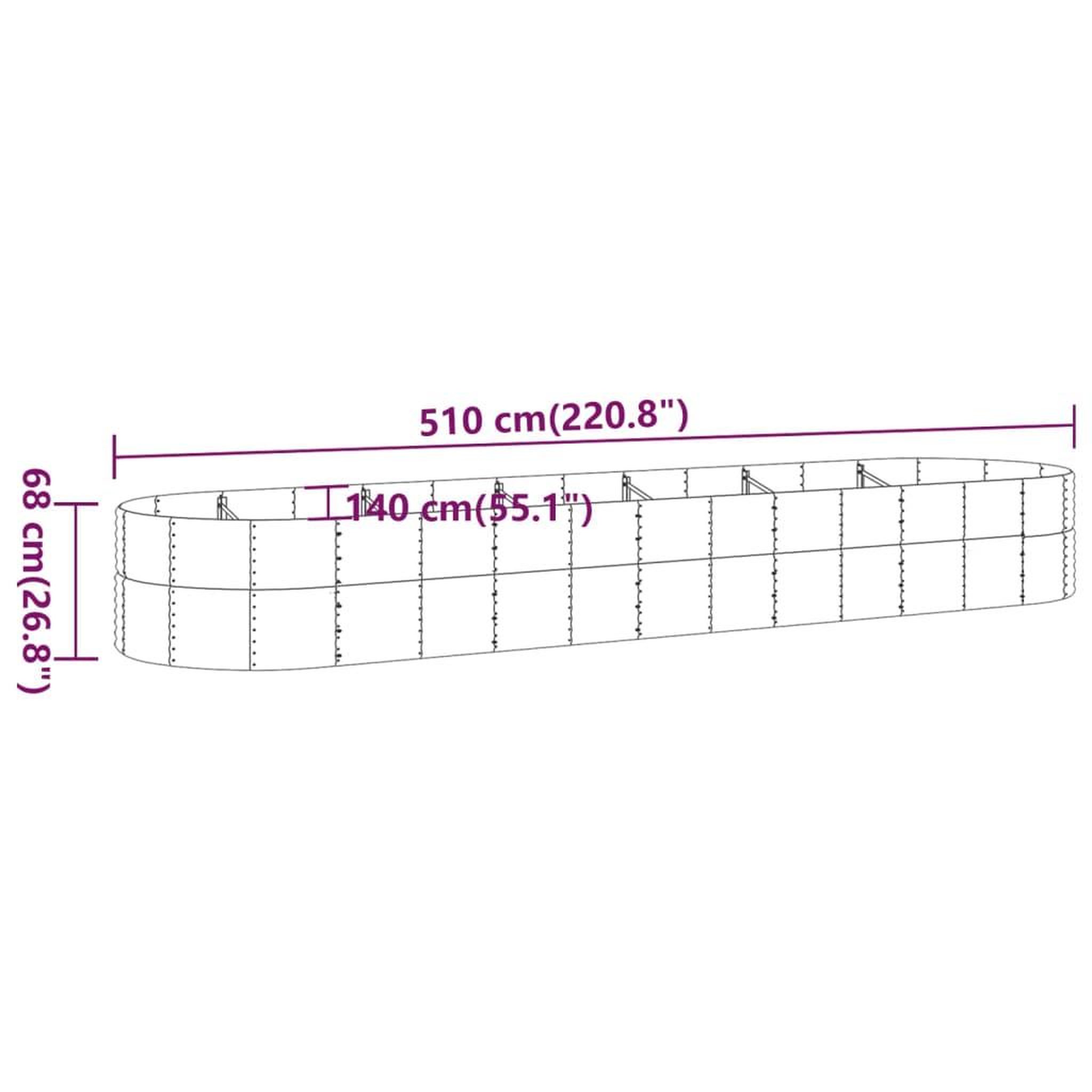 Voir la diapositive 6 : VIDAXL Lit sureleve de jardin Acier enduit de poudre Argente
