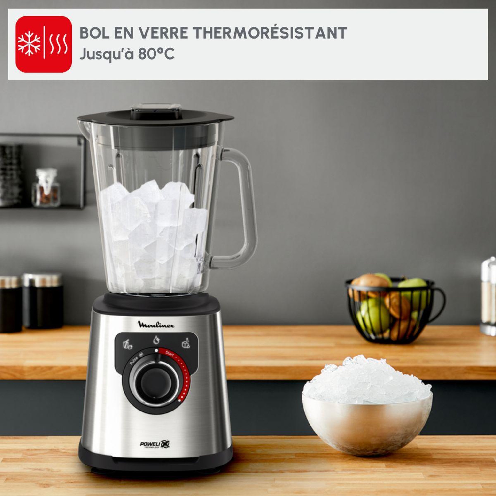 Voir la diapositive 3 : MOULINEX Blender perfect mix LM871D10 noir et metal