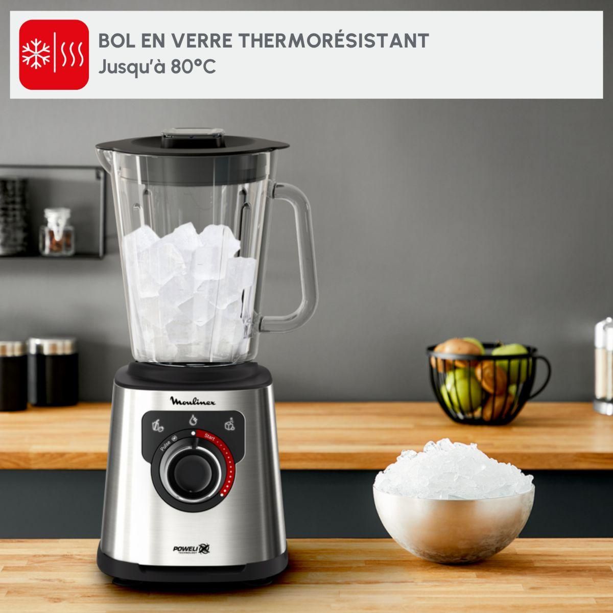 MOULINEX Blender perfect mix LM871D10 noir et metal