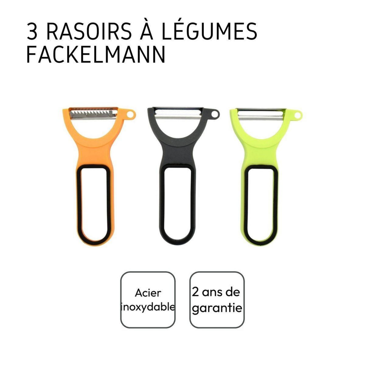 Fackelmann Lot de 3 rasoirs à légumes 13 cm Fackelmann Colors Edition