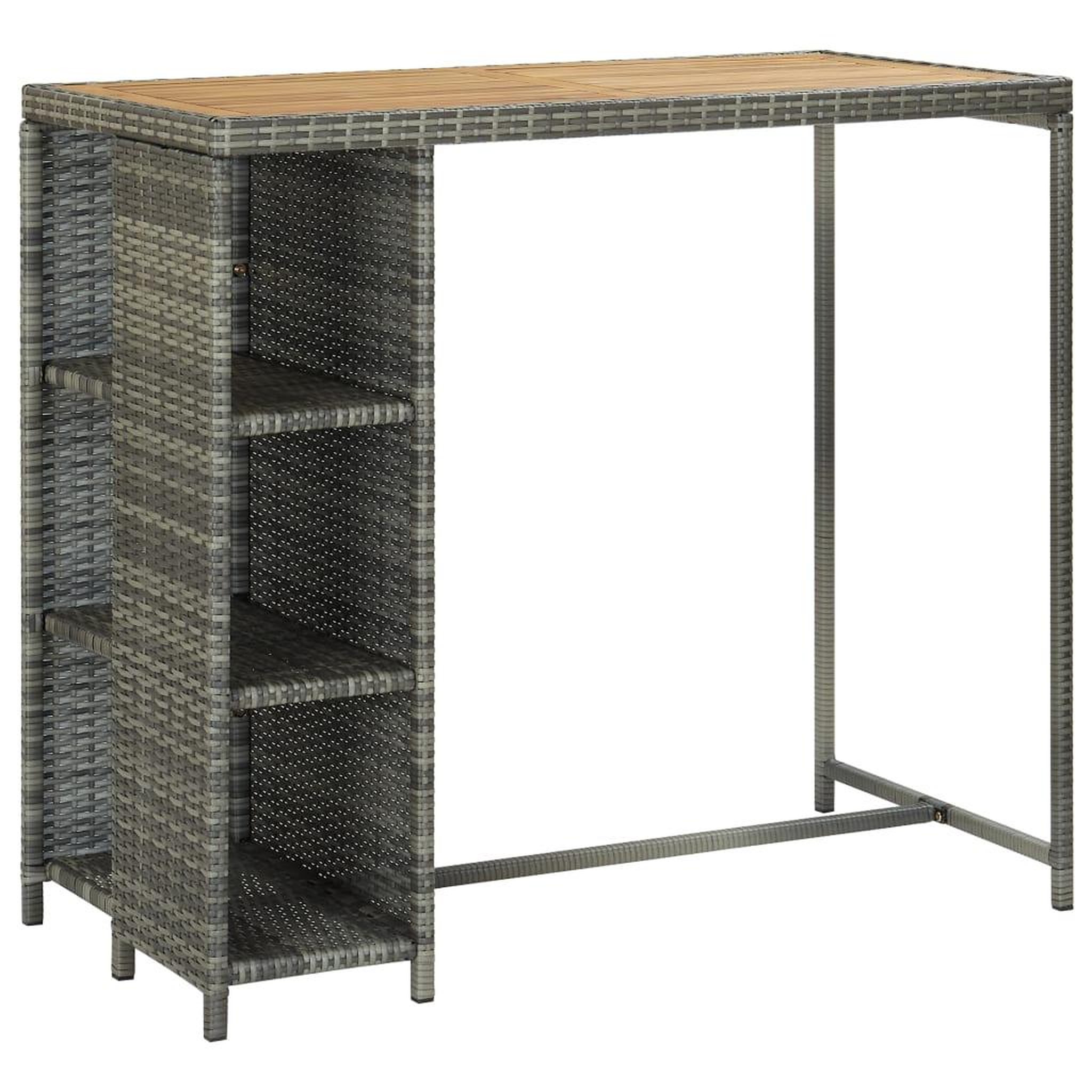 Voir la diapositive 2 : VIDAXL Ensemble de bar de jardin 5 pcs et coussins resine tressee gris