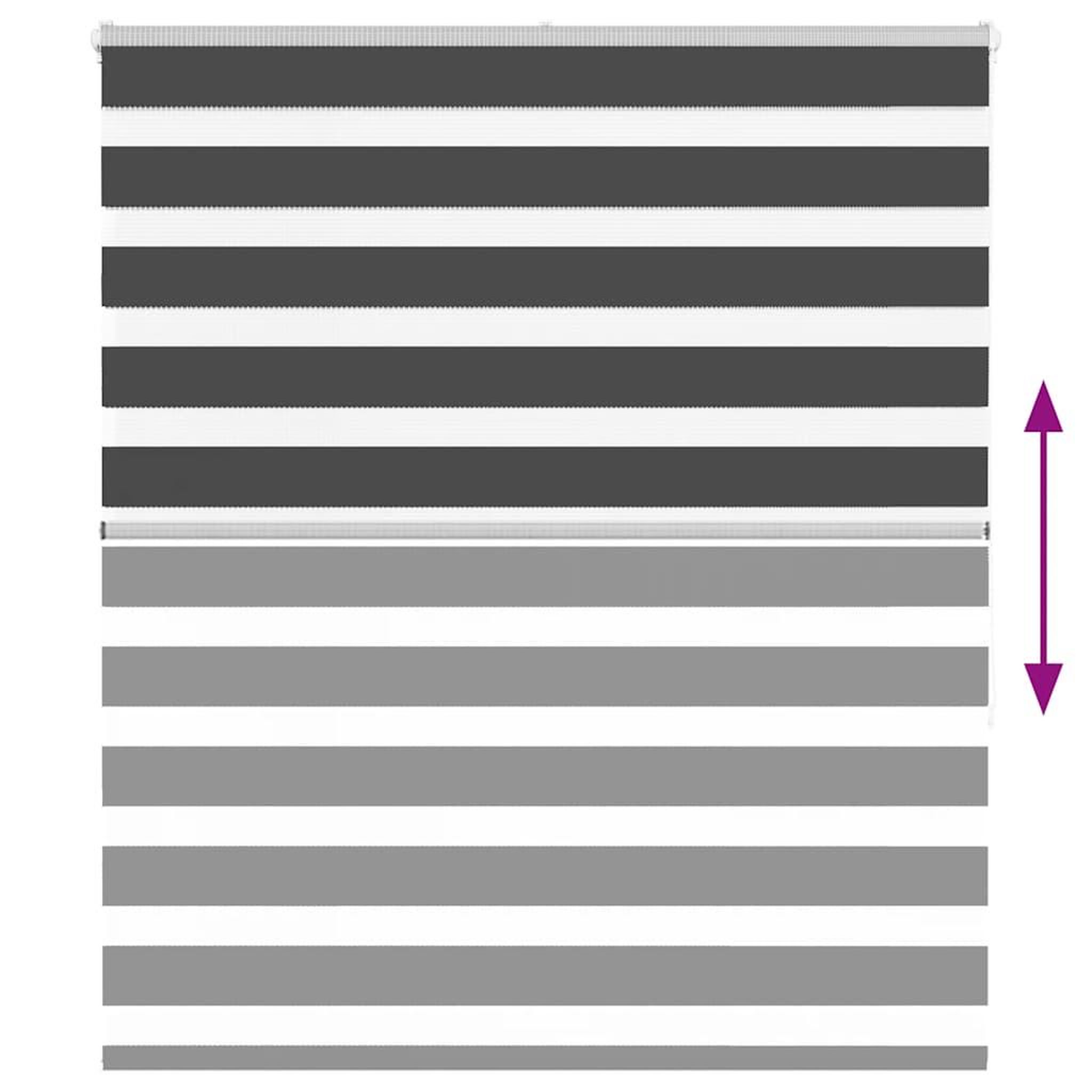 Voir la diapositive 5 : VIDAXL Store zebre noir 125x150 cm largeur du tissu 120,9 cm polyester