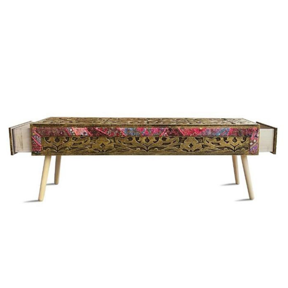 Paris Prix Banc 2 Tiroirs  Jodipa  140cm Bronze & Multicolore