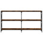 Voir la diapositive 4 : VIDAXL Table console chene fume 156x28x80,5 cm bois d'ingenierie