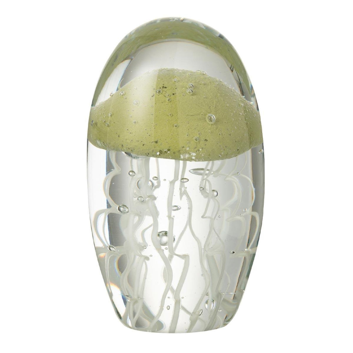 Paris Prix Presse-Papier Ovale en Verre Méduse  Calypso  13cm Vert