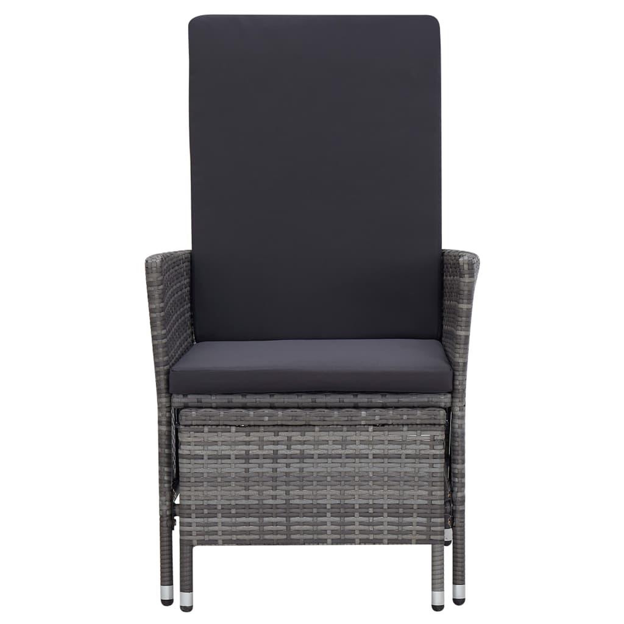 Voir la diapositive 4 : VIDAXL Salon de jardin 2 pcs avec coussins Resine tressee Gris