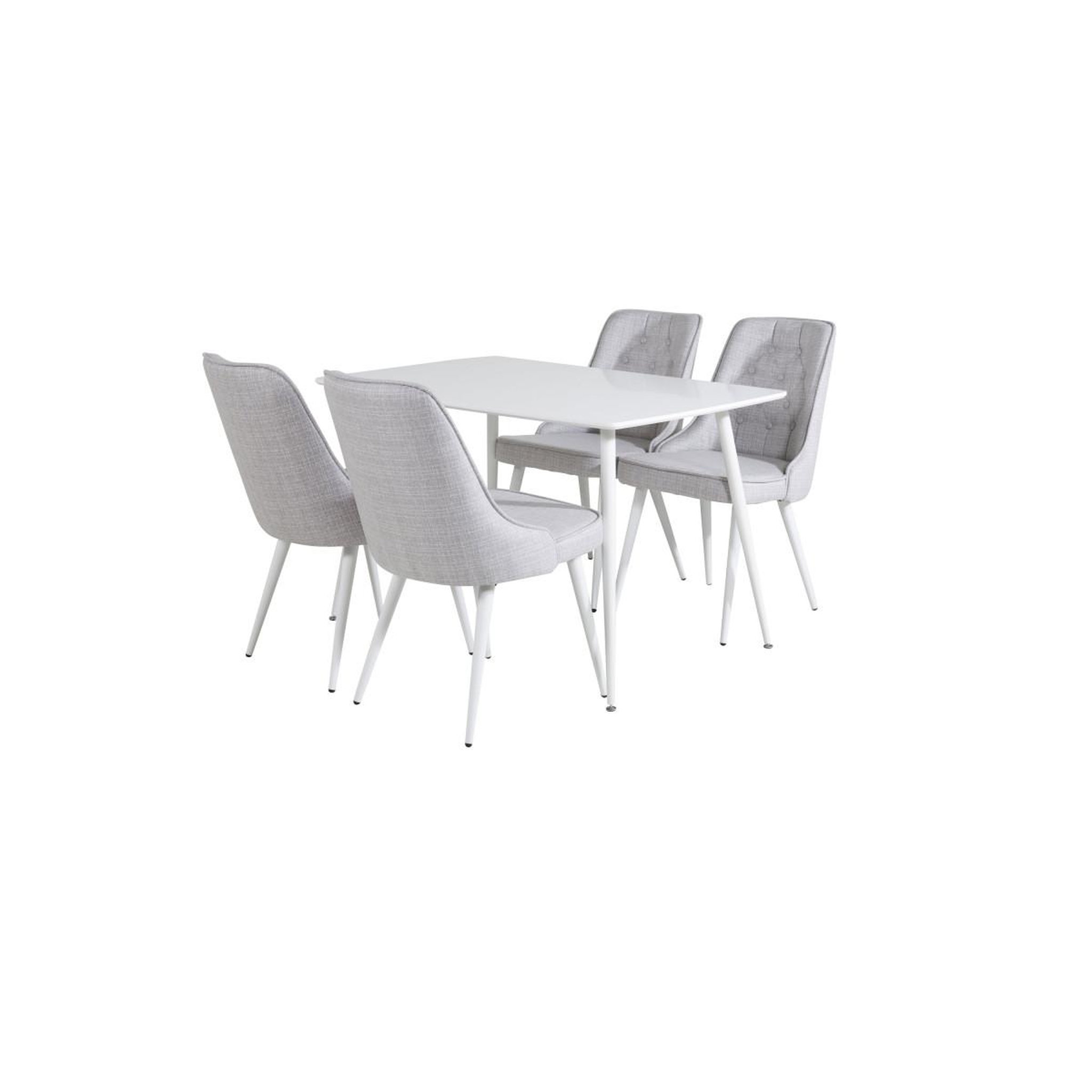 Voir la diapositive 3 : Paris Prix Ensemble table à manger & 4 chaises  polar & deluxe  120cm blanc & gris