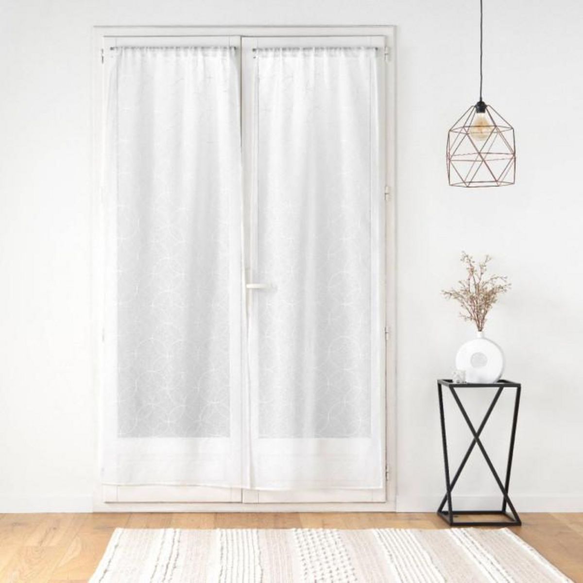 Paris Prix Paire de Voilages Passe-Tringle  Olympia  70x240cm Blanc