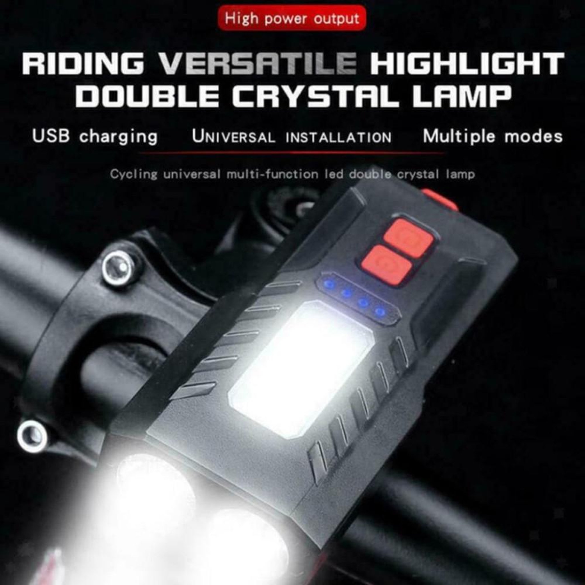Voir la diapositive 4 : Lampe vélo LED double projecteur 2x5W avec batterie 4000 mAh et recharge USB