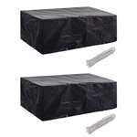 VIDAXL Housses de salon de jardin 2 pcs 8 œillets 200x160x70 cm