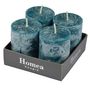 Voir la diapositive 2 : Paris Prix Lot de 4 Bougies Pilier  Rustique  5cm Bleu Paon
